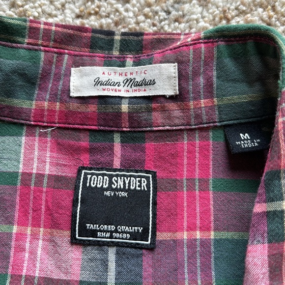 Todd Snyder Men’s Indian Madras Cotton Short Sleeve Camp Shirt M - Picture 3 of 9